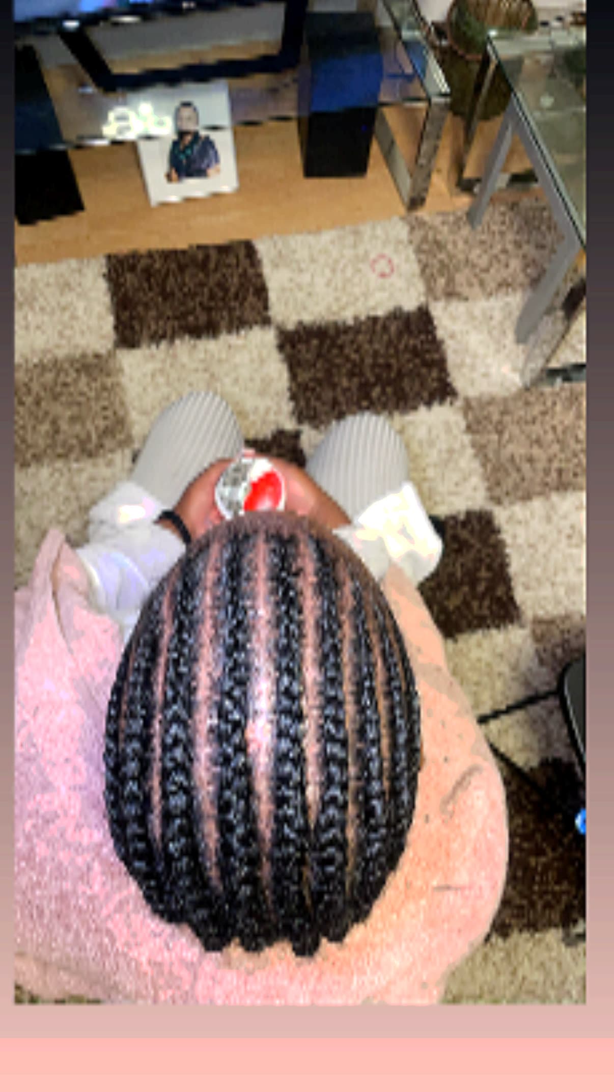 Natural hair cornrow